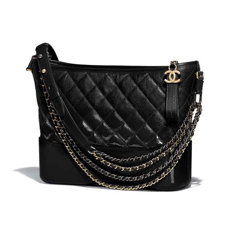 chanel gabrielle bag goat goatskin black|chanel gabrielle hobo bag.